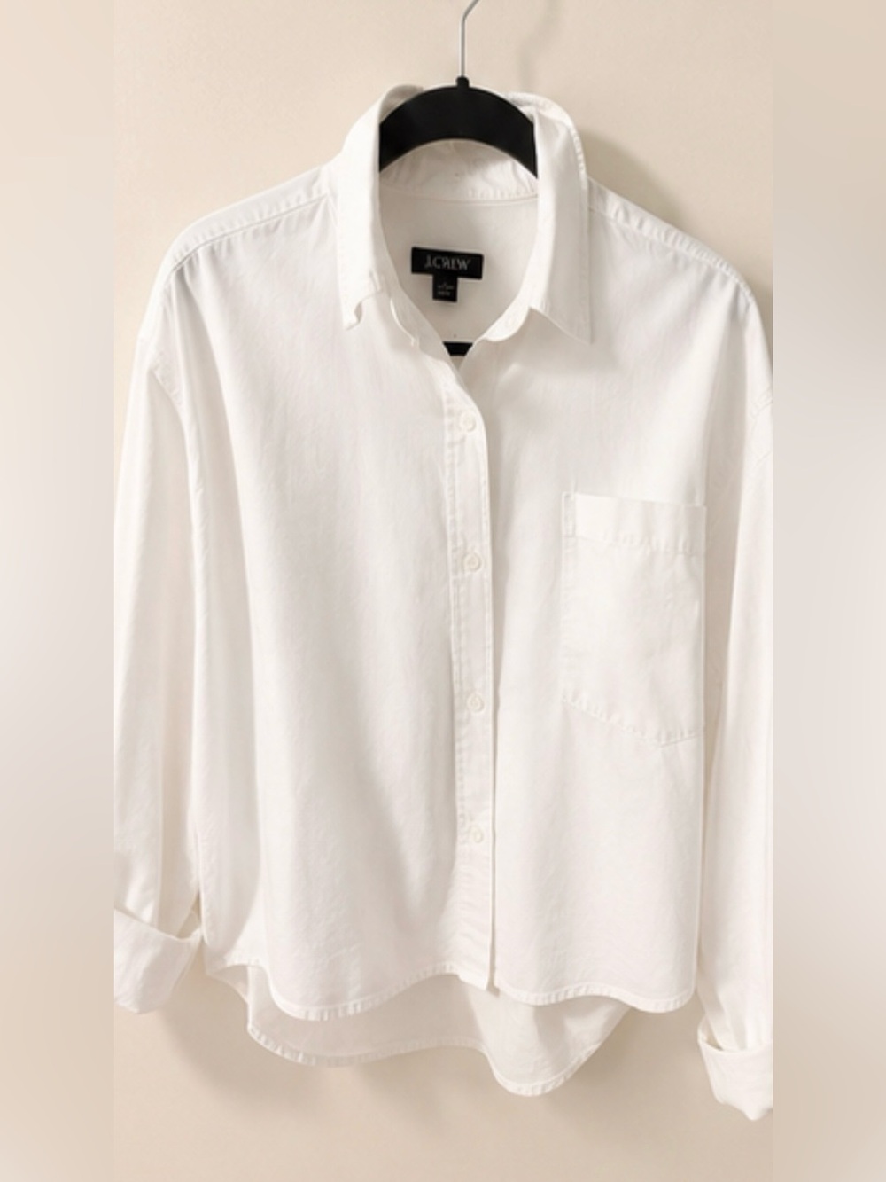 J.Crew Women’s 100% COTTON White Crop Button-Down Shirt